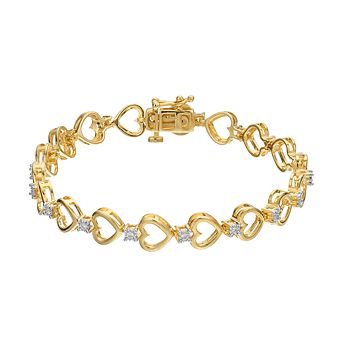 Diamond Brilliance 1/4 Carat T.W. Lab-Grown Diamond & Heart Link Bracelet