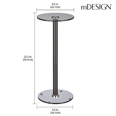 Mdesign Metal/glass Top Round Accent Side/end Drink Table