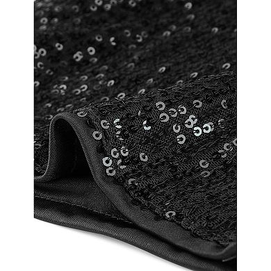 Women's Glitter Sequin Mini Dress Lace-up Spaghetti Straps Bodycon Party Clubwear