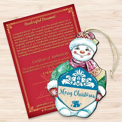 Snowman Christmas Wooden Christmas Ornament by G. DeBrekht - Christmas Santa Snowman Decor