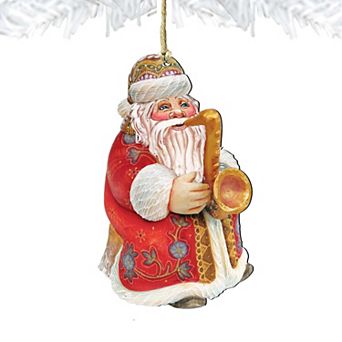 Jazzman Santa Wooden Christmas Ornament by G. DeBrekht - Christmas Santa Snowman Decor