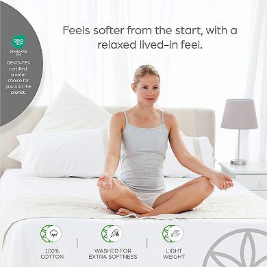 Gaiam Relax Cotton Garment Washed Ribbed 3-Piece Comforter Set