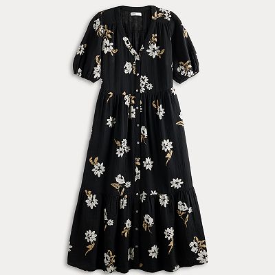 casual petite midi dresses with sleeves DAZY Women's Striped Print Twist Button Casual Long Sleeve Midi Dress Sun  Dresses For Women Petite