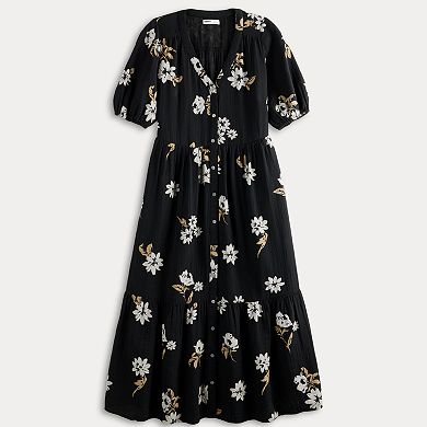 Petite Sonoma Goods For Life® Button-Through Femme Midi Dress