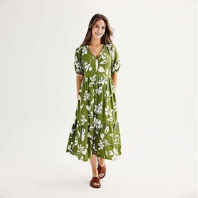 Petite Sonoma Goods For Life Button-Through Femme Midi Dress