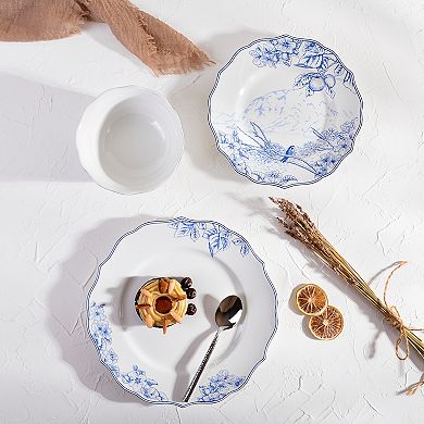 222 Fifth Hudson Valley Blue Decal 12-pc. Dinnerware Set