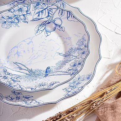 222 Fifth Hudson Valley Blue Decal 12-pc. Dinnerware Set