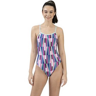Women's Little Dolfin Uglies Walk the Line String Back One-Piece Swimsuit