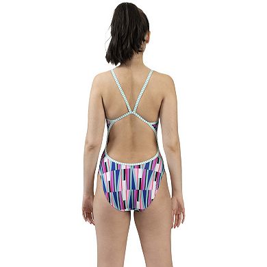 Women's Little Dolfin Uglies Walk the Line String Back One-Piece Swimsuit