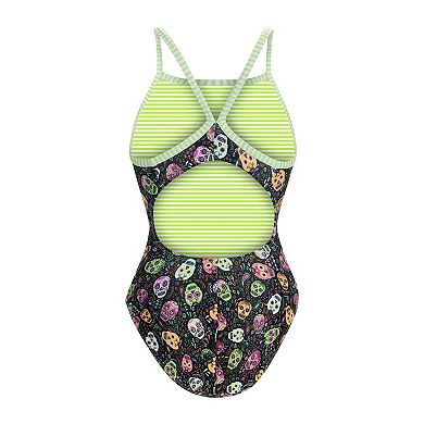 Women's Little Dolfin Uglies Crossbones Cutout Back One-Piece Swimsuit