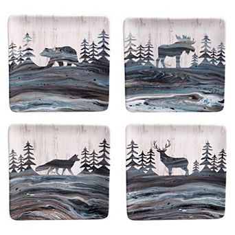 Certified International Fluidity Lodge 4 pc Salad Plate Set