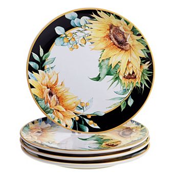 Certified International Sunflower Fields 4 pc Dinner Plate Set