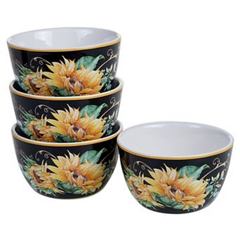 Certified International Sunflower Fields 4 pc Ice Cream Bowl Set