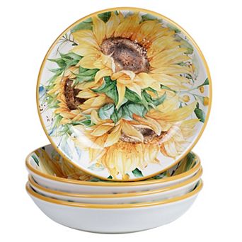 Certified International Sunflower Fields 4 pc Soup Bowl Set