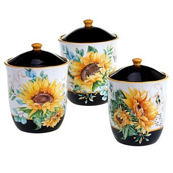 Certified International Sunflower Fields 3 pc Canister Set