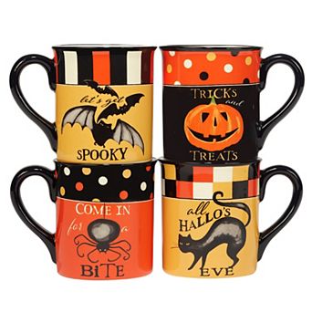 Certified International Spooky Halloween 4 pc Mug Set