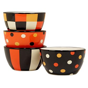 Certified International Spooky Halloween 4 pc Ice Cream Bowl Set