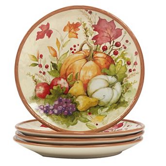 Certified International Harvest Blessings 4 pc Dinner Plate Set