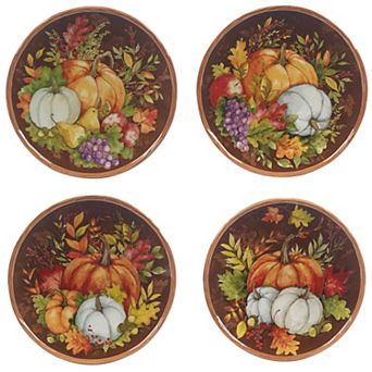 Certified International Harvest Blessings 4 pc Dessert Plate Set