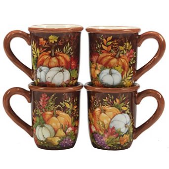 Certified International Harvest Blessings 4 pc Mug Set