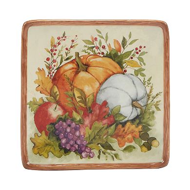 Certified International Harvest Blessings 4-piece Canape Plate Set