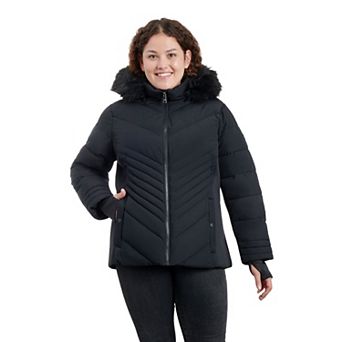 Plus Size London Fog Faux-Fur Hood Active Puffer Jacket