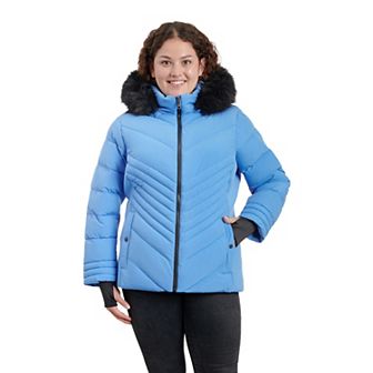 Plus Size London Fog Faux-Fur Hood Active Puffer Jacket