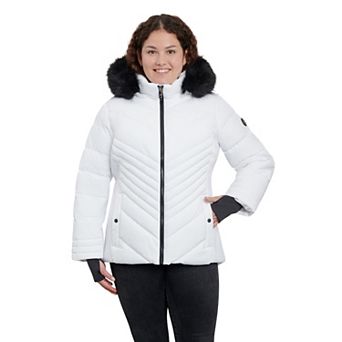 Plus Size London Fog Faux-Fur Hood Active Puffer Jacket