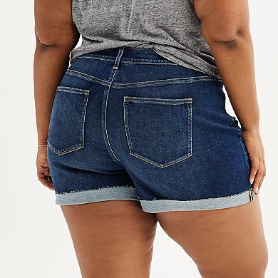 Plus Size Sonoma Goods For Life® Premium Rolled-Cuff Jean Shorts