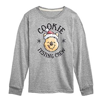 Disney's Winnie The Pooh Boys 8-20 Cookie Testing Crew Long Sleeve Graphic Tee