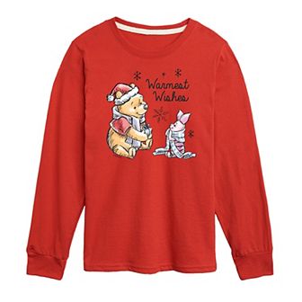 Disney's Winnie The Pooh Boys 8-20 Warmest Wishes Long Sleeve Graphic Tee