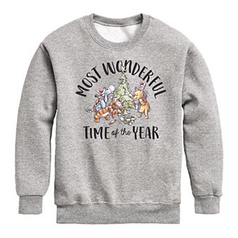 Disney's Winnie The Pooh Boys 8-20 Most Wonderful Time Fleece Sweatshirt