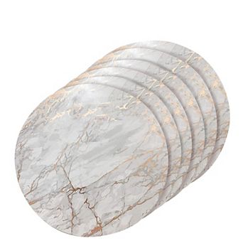 Dainty Home Marble Cork 15" Round Placemats Set Of 6