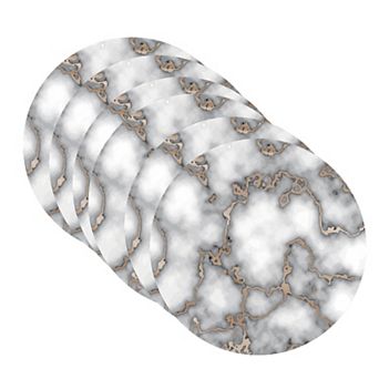 Dainty Home Marble Cork 15" Round Placemats Set Of 6