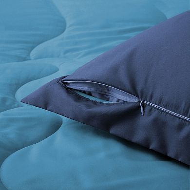 Unikome 3-Piece Reversible Lightweight Quilted Down Alternative Comforter Set