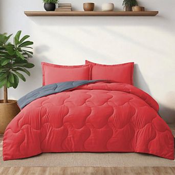 Unikome Reversible Lightweight Quilted Down Alternative Comforter Set