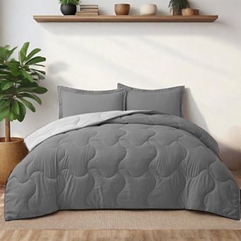Unikome Reversible Lightweight Quilted Down Alternative Comforter Set