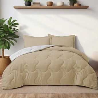 Unikome Reversible Lightweight Quilted Down Alternative Comforter Set