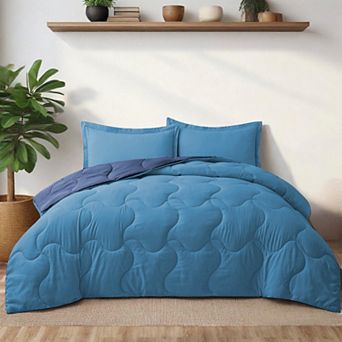 Unikome Reversible Lightweight Quilted Down Alternative Comforter Set
