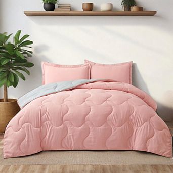 Unikome Reversible Lightweight Quilted Down Alternative Comforter Set