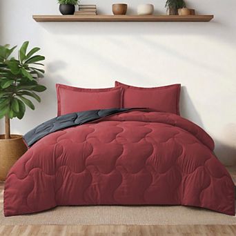 Unikome Reversible Lightweight Quilted Down Alternative Comforter Set