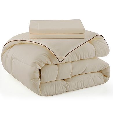 Unikome All Season Satin Silky Down Alternative Comforter Set