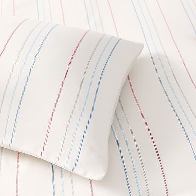 Unikome All Season Stripe Printed Pattern Down Alternative Reversible Comforter with Shams