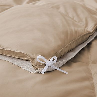 Unikome Medium Warmth White Goose Down and Feather Fiber Comforter Gusseted Design for Better Sleep