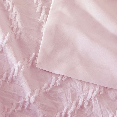 Unikome Boho Textured Duvet Cover Clipped Jacquard Pattern Duvet Cover Set