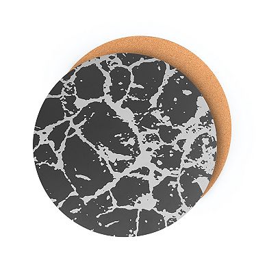 Dainty Home Marble Cork 15" Round  Placemats Set Of 2