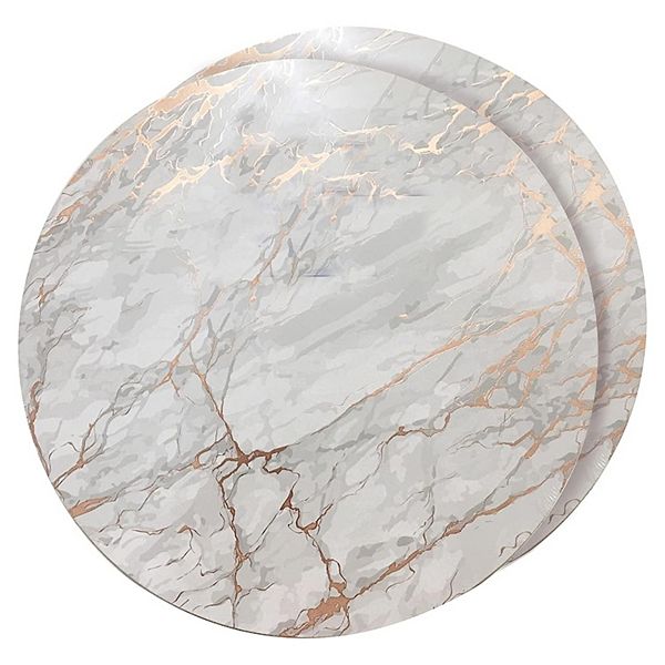Dainty Home Marble Cork 15" Round Placemats Set Of 2