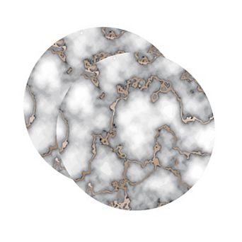 Dainty Home Marble Cork 15" Round Placemats Set Of 2