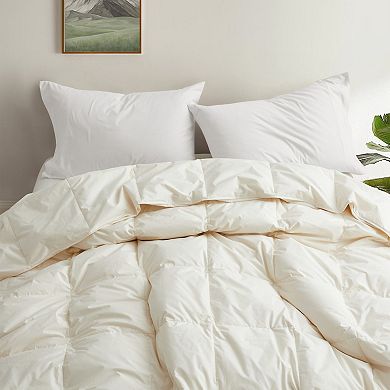 Unikome 300 TC Lightweight 100% Organic Cotton Goose Down Feather Fiber Comforter