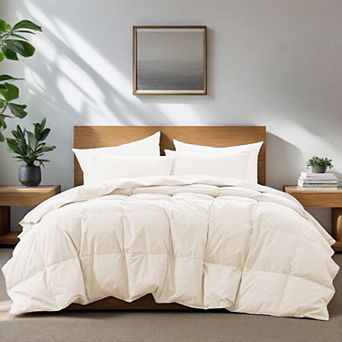 Unikome 300 TC Lightweight 100% Organic Cotton Goose Down Feather Fiber Comforter